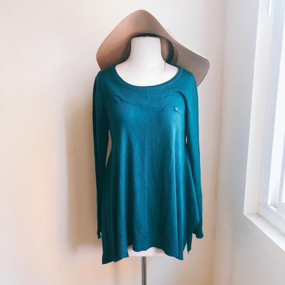 Cable & Gauge Turquoise Lightweight Sweater - Picture 1 of 4